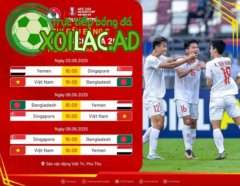 Lịch thi đấu sắp tới của U23 Việt Nam tại vòng loại U23 châu Á (Ảnh: VFF)